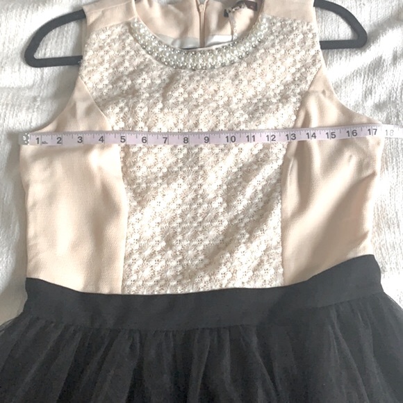 ModCloth Lace & pearl cream dress w/ black tulle. - Picture 15 of 16